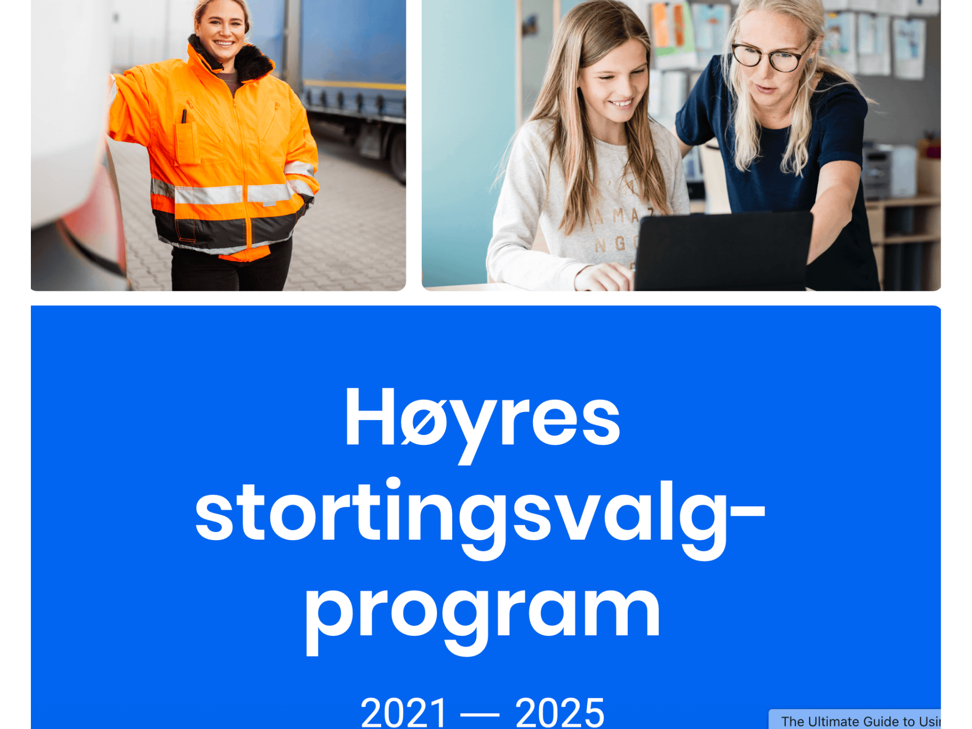 Hoyres Stortingsvalgprogram 2021 2025 Faksimile av Høyres stortingsvalgprogram for 2021-2025